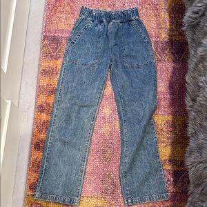 Electric & Rose Denim elastic waist drawstring pants jeans XS